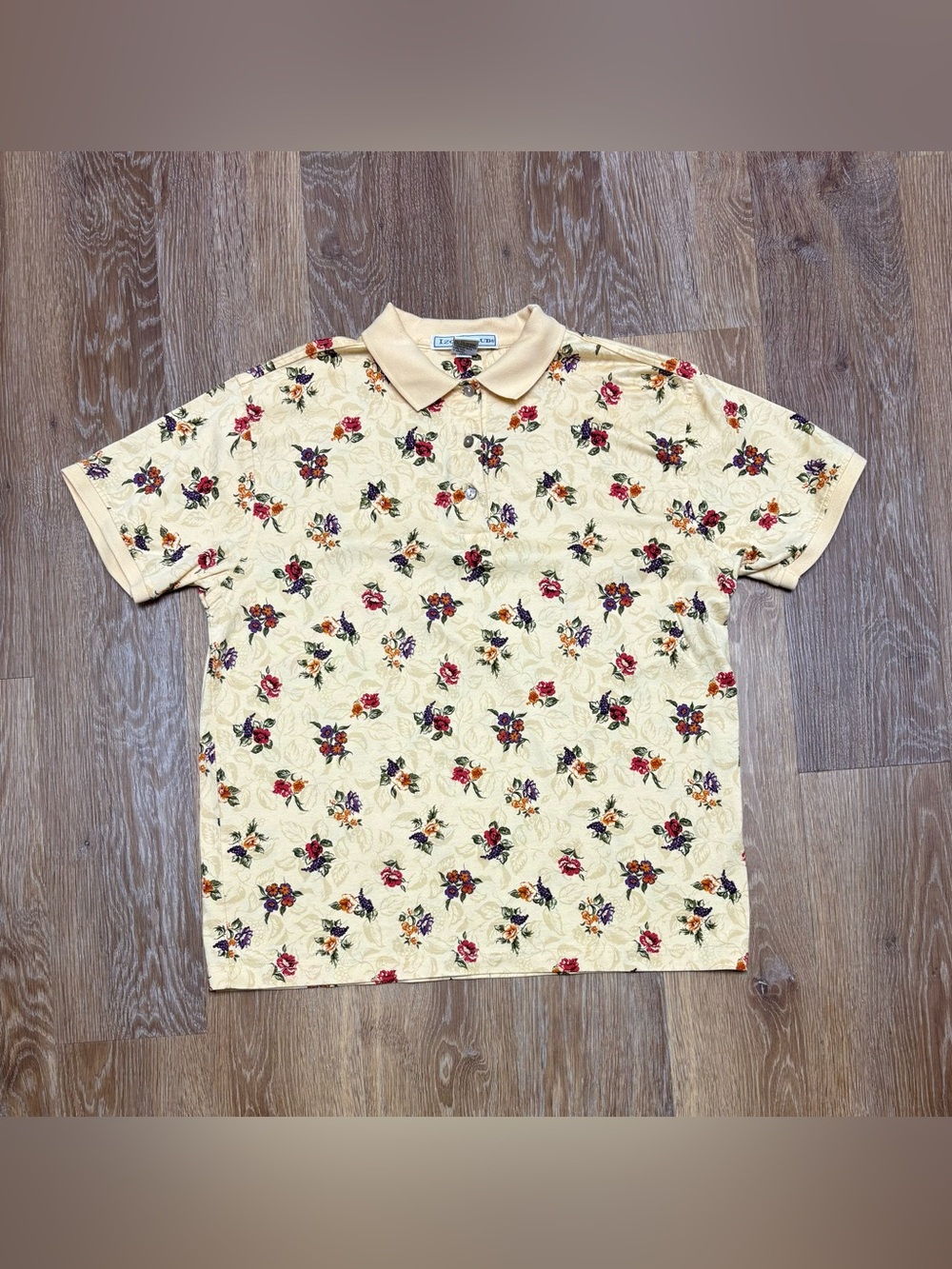 Izod Cream Floral Polo with Multicolor Blooms